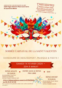 affiche Soirée carnaval de Saint Valentin